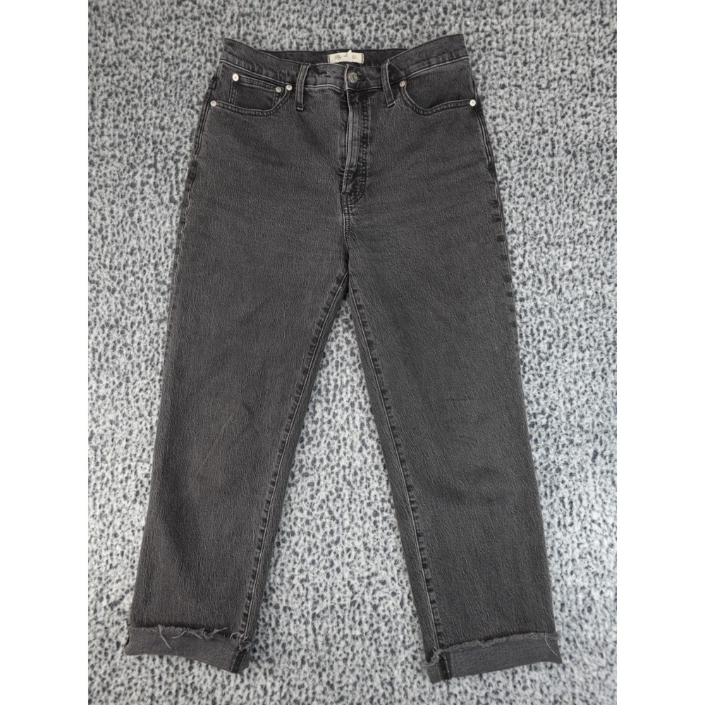 Madewell Skinny Jeans Womens 30 Black Good Raw Hem High‎ Rise Frayed Edge